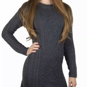 Merona Cable Knit Gray Sweater Dress XL NWT